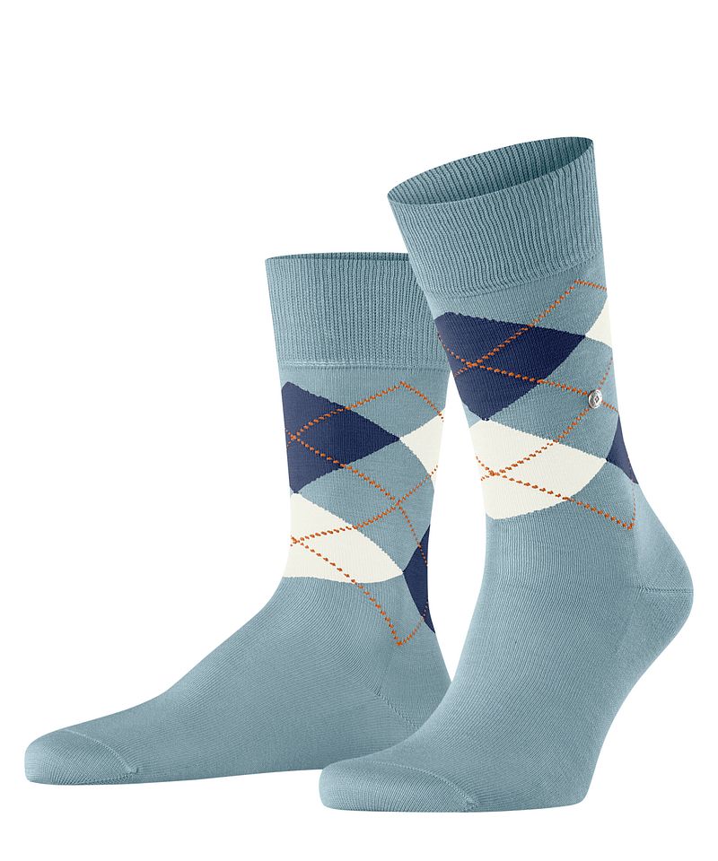 Burlington Manchester Sok Ruit Blauw 6444