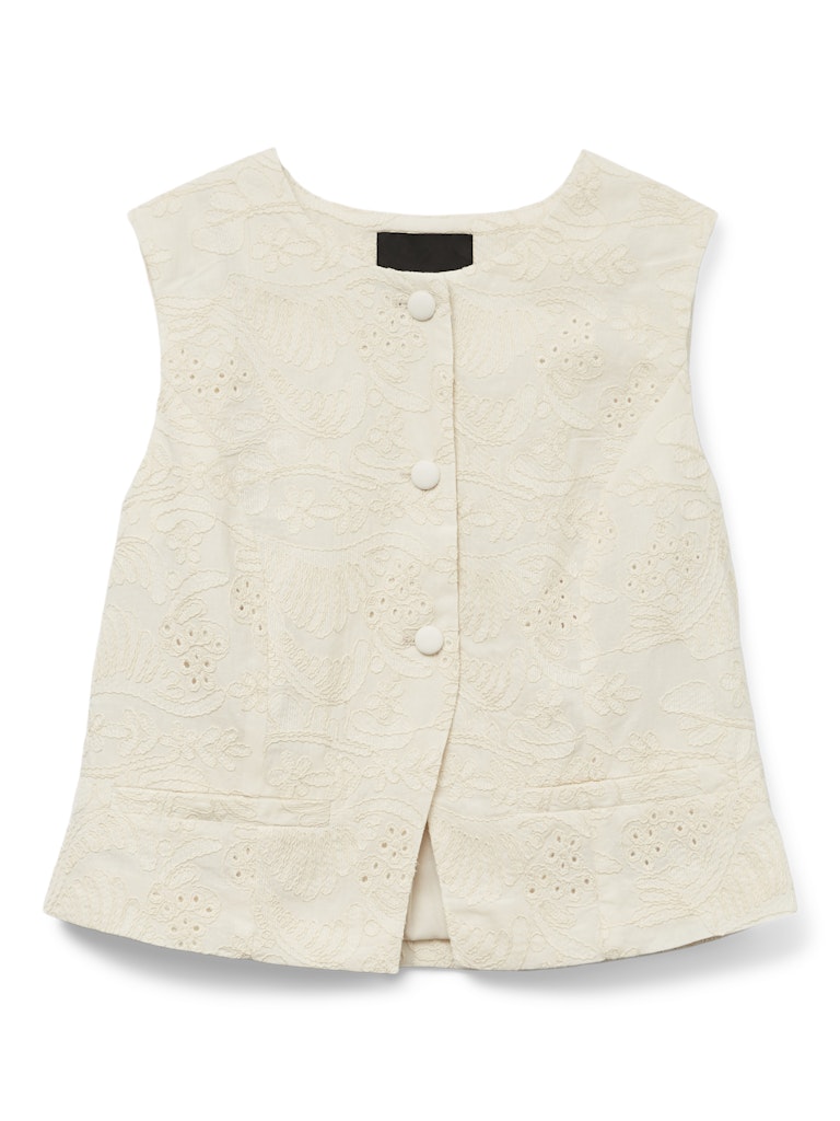 Vero Moda vmeline sl short embr waistcoat 10329144 cloud dancer