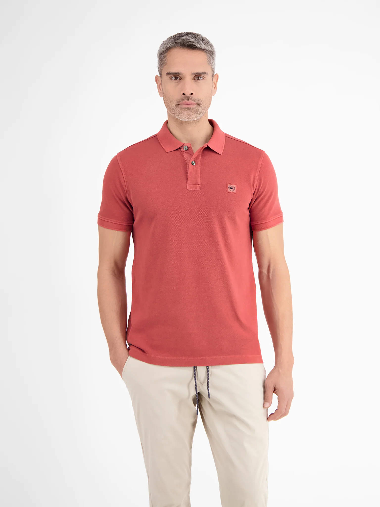 Lerros Heren polo 2543237 331 earth red