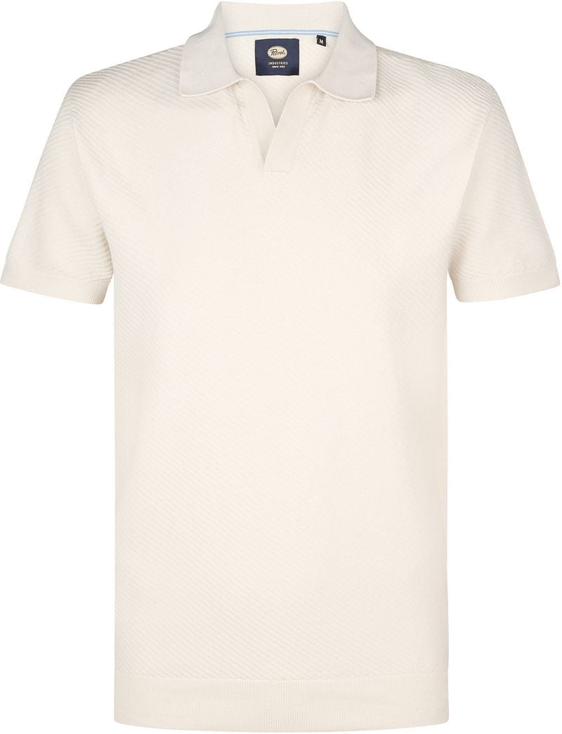 Petrol Knitted Polo Ecru