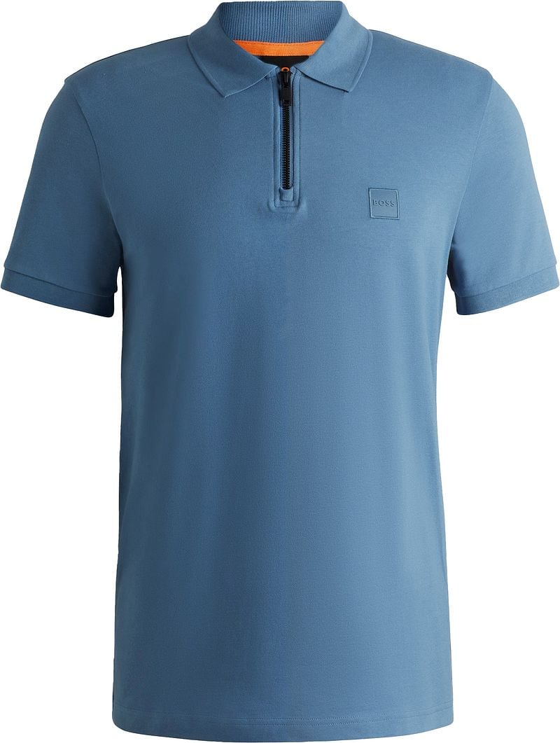 BOSS Passerzip Half Zip Polo Blauw