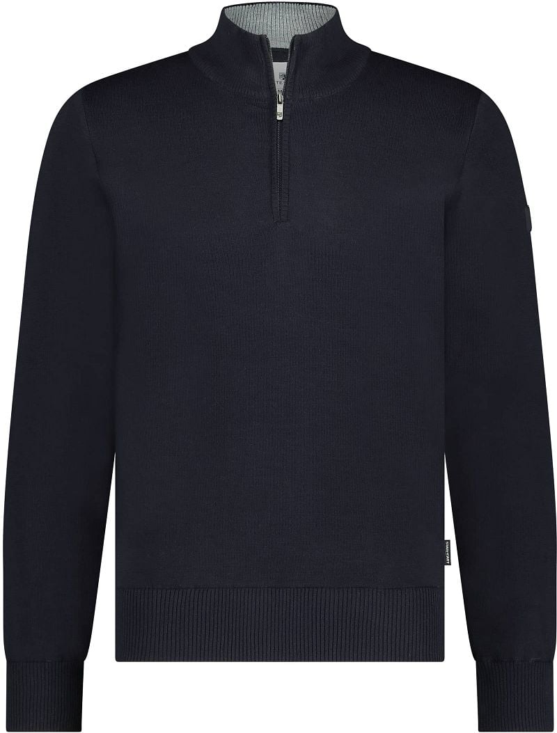 State Of Art Half Zip Trui Wol Blend Navy