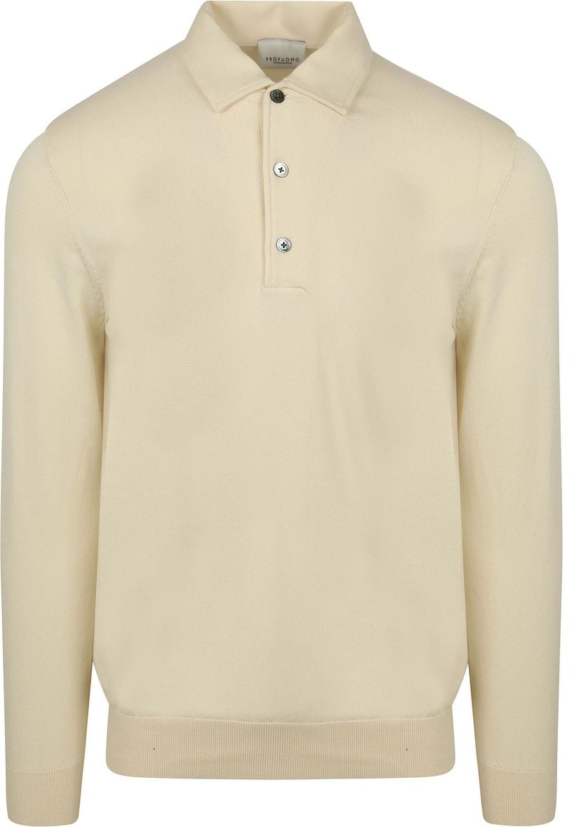 Profuomo Longsleeve Poloshirt Luxury Basic Off White