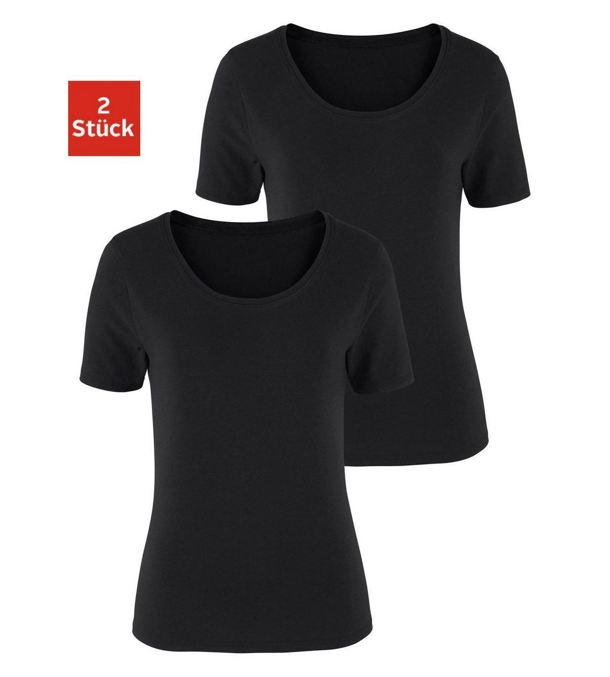 Vivance T-shirt Elastische katoenkwaliteit (Set van 2)