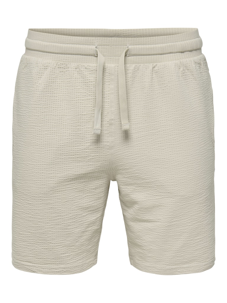 Only & Sons onskian life reg seersucker shorts 22029752 silver lining