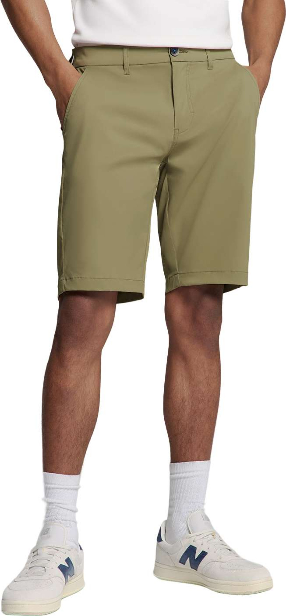 No Excess Short stretch chino travel twill mid army