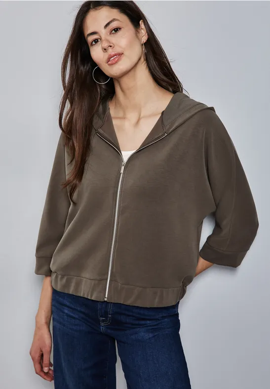 STREET ONE Hoodie in silk-look
