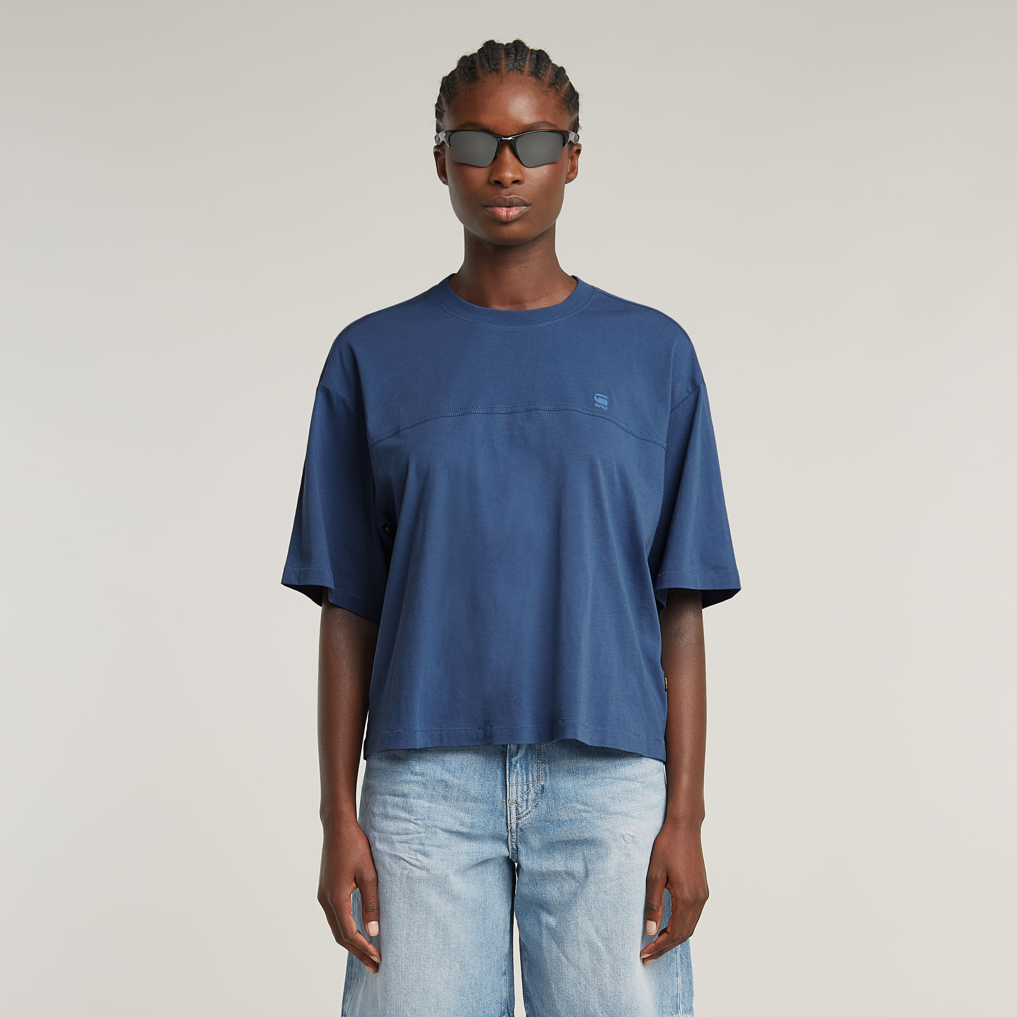 G-Star RAW Horizontal Seam Loose Top - Midden blauw - Dames