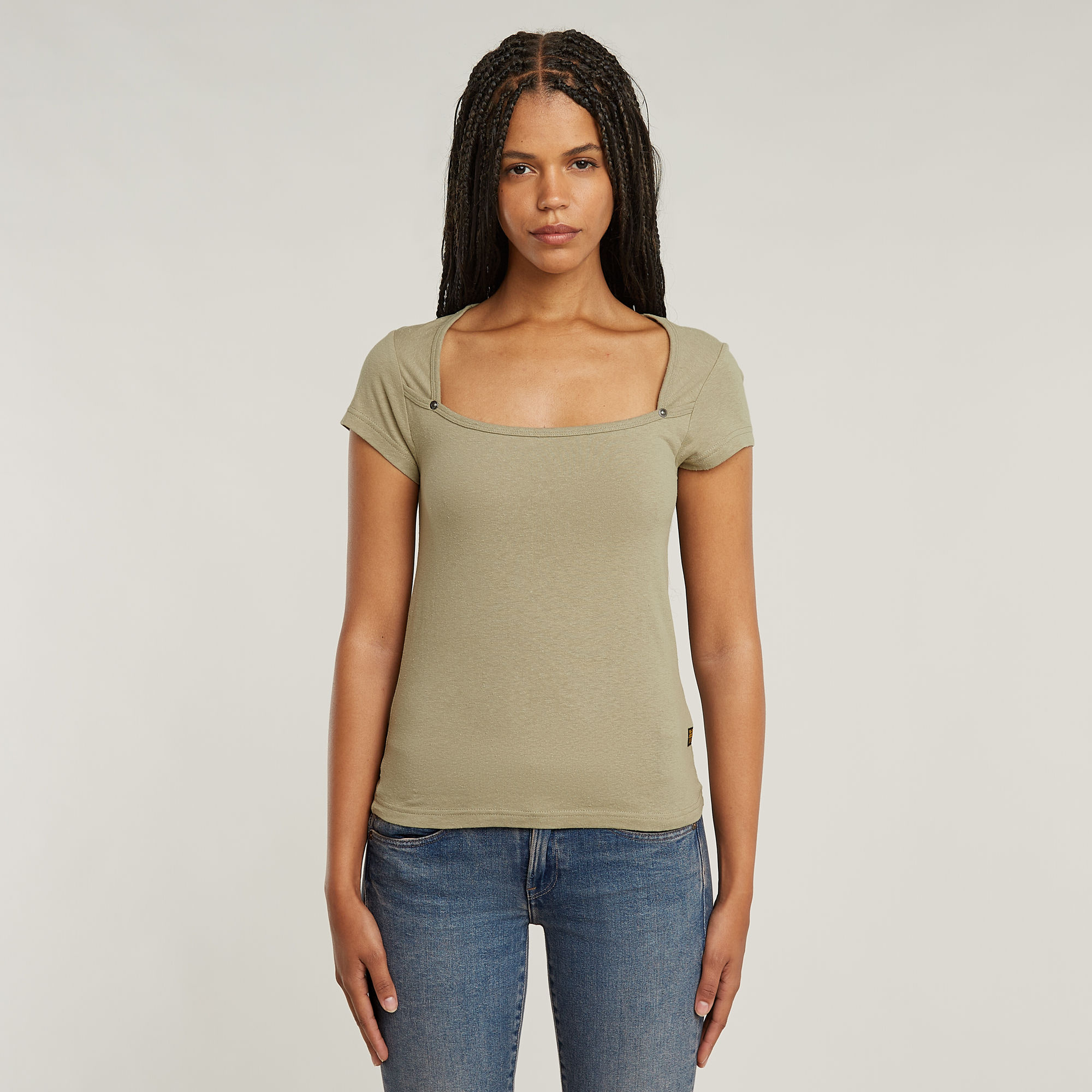 G-Star RAW Sweet Heart Slim Top - Beige - Dames