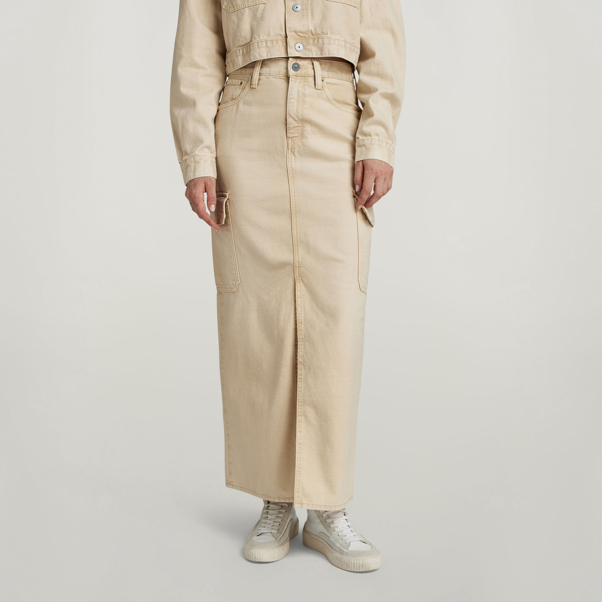 G-Star RAW Viktoria Lange Cargo Rok - Beige - Dames