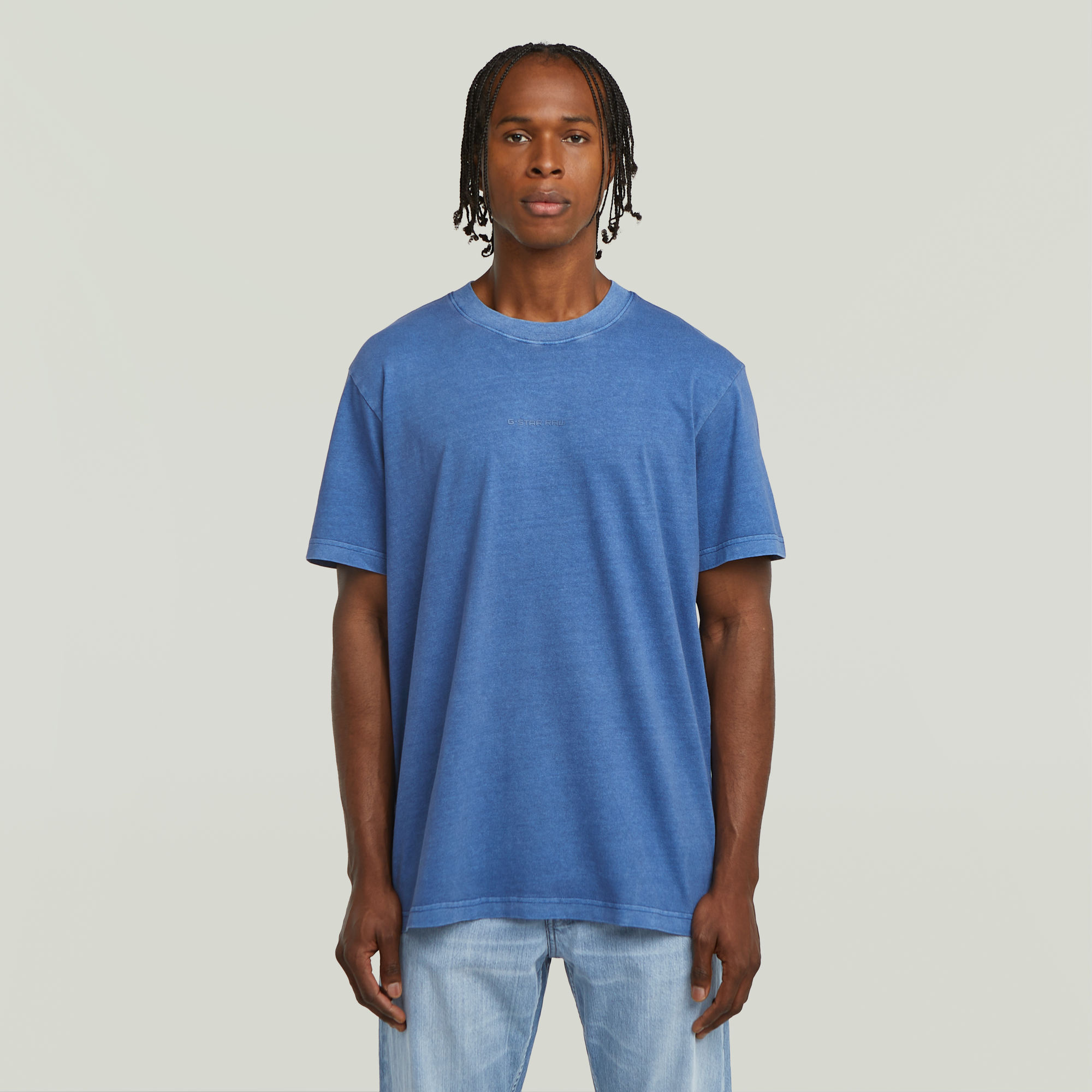 G-Star RAW Overdyed Center Chest Loose T-Shirt - Midden blauw - Heren