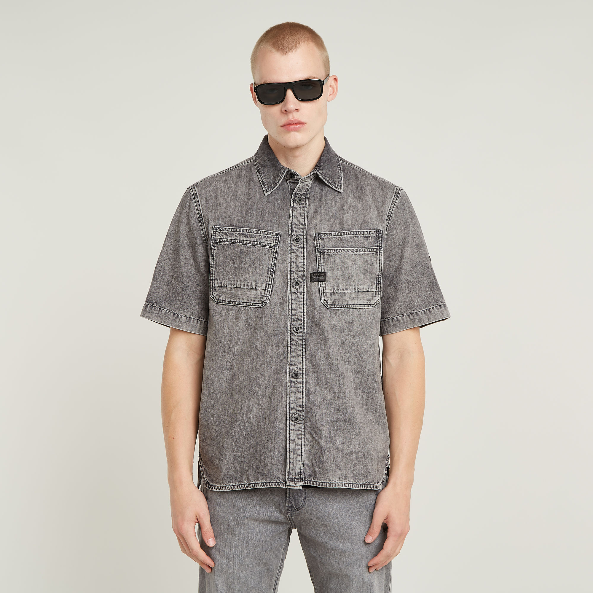 G-Star RAW Slanted Double Pocket Regular Shirt - Grijs - Heren