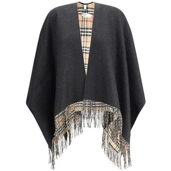 Sjaal Burberry Poncho met franjes Gebreide kleding