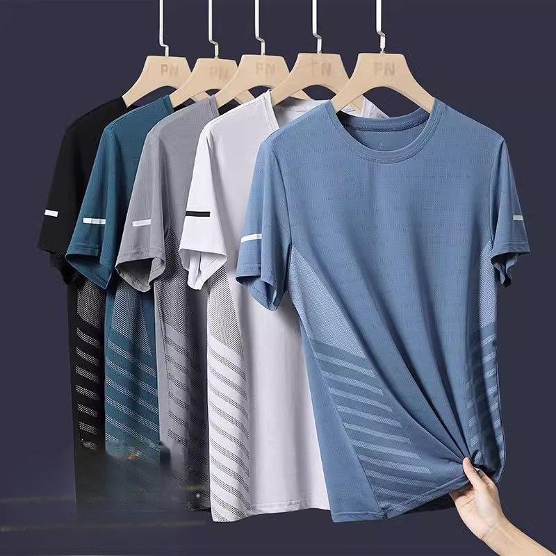 Lucky Black Cat Heren zomer ademend mesh slim fit sport T-shirt M zwart