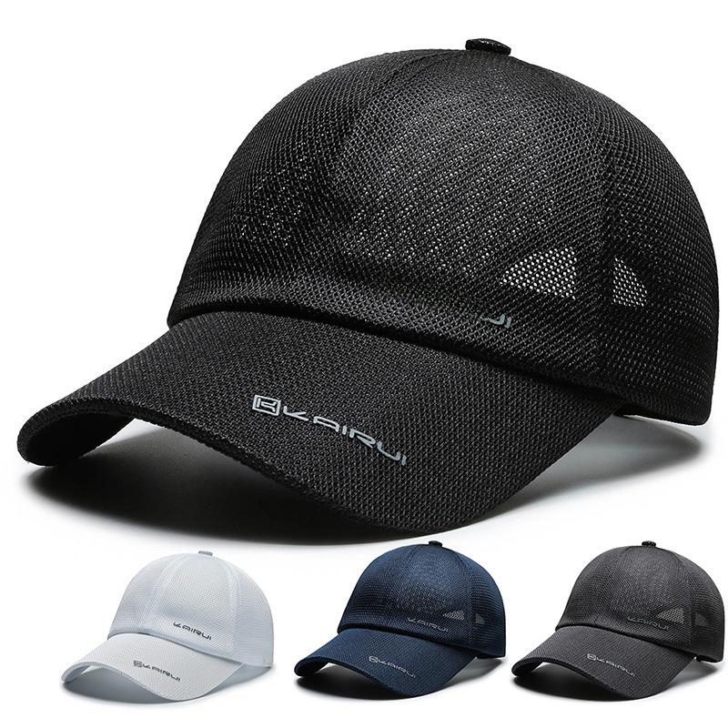 Warm Land Kerry Outdoor Zomerzonbescherming Mesh Pet voor Mannen & Vrouwen: Casual eendenbekhoed voor het vissen Adjustable (56-60cm) wit