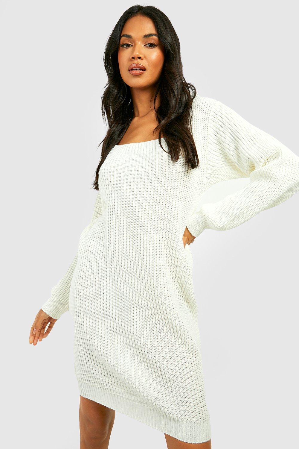 Boohoo Vissersjurk Met Schuine Hals, Cream
