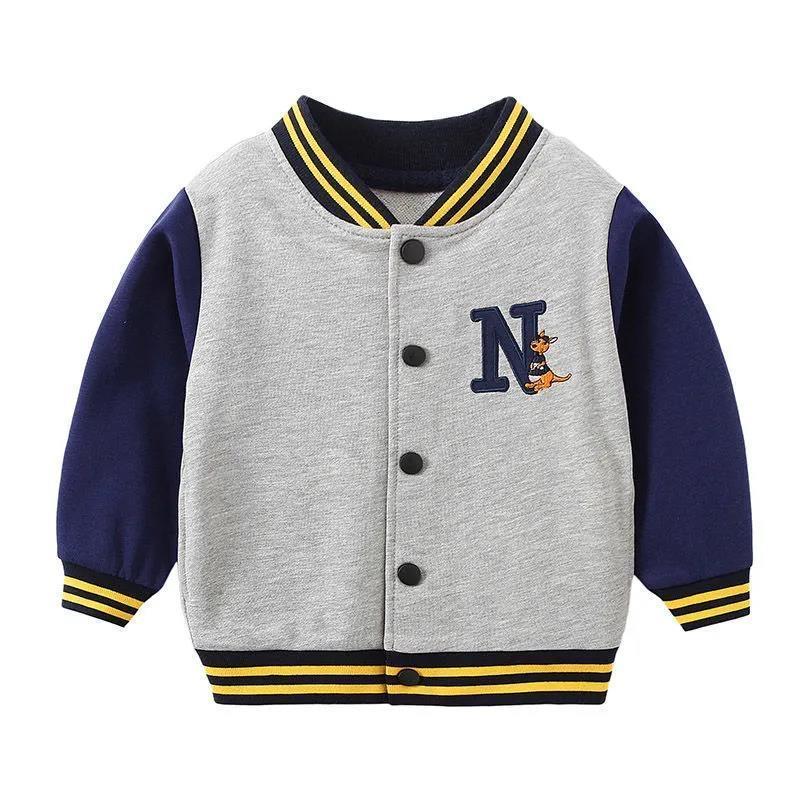 27kids Fashion Space Katoenen kinderkleding voor jongens, casual sporttop, katoenen studentenjas 90cm blauw