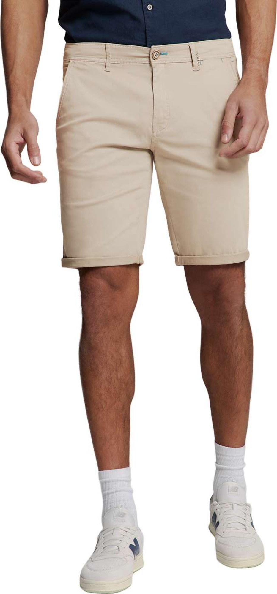 No Excess Short chino garment dyed twill stre light desert