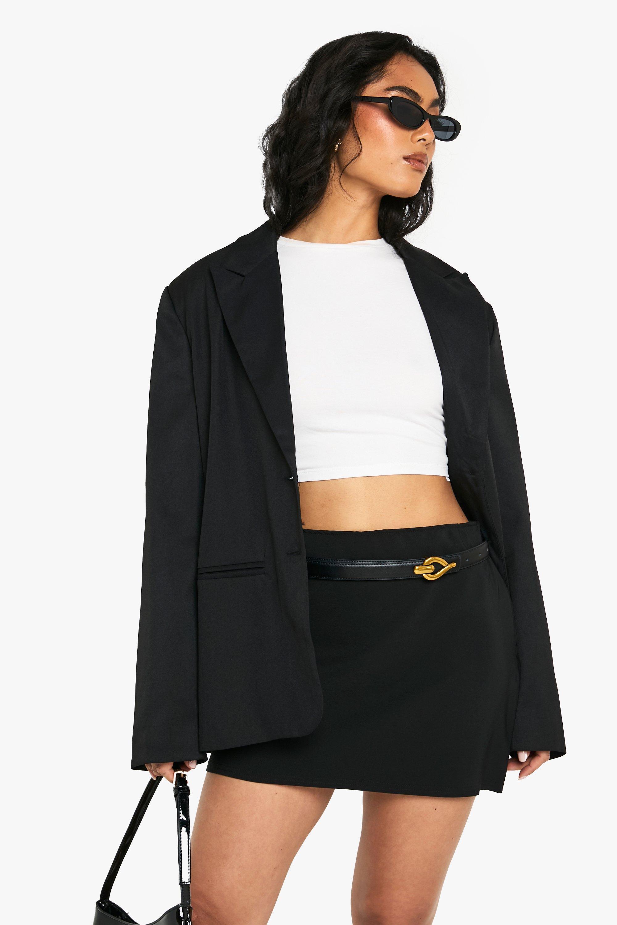 Boohoo Geweven Mini Rokje, Black