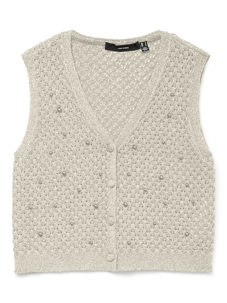 Vero Moda vmamalfi shine sl v-neck short vest 10330705 birch