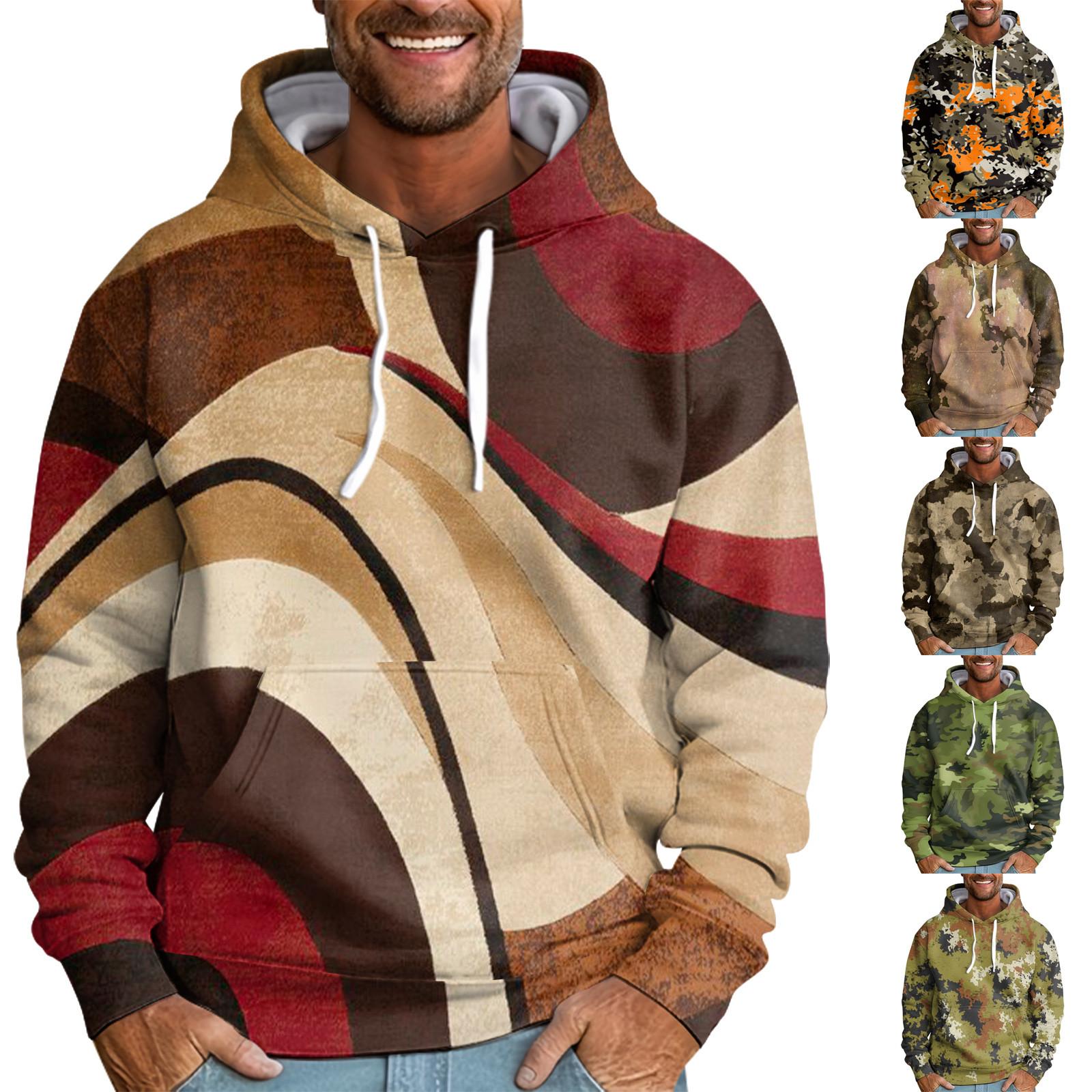 Sinking fish Los bedrukt sweatshirt met capuchon voor heren Casual mode-sportsweatshirt voor heren L