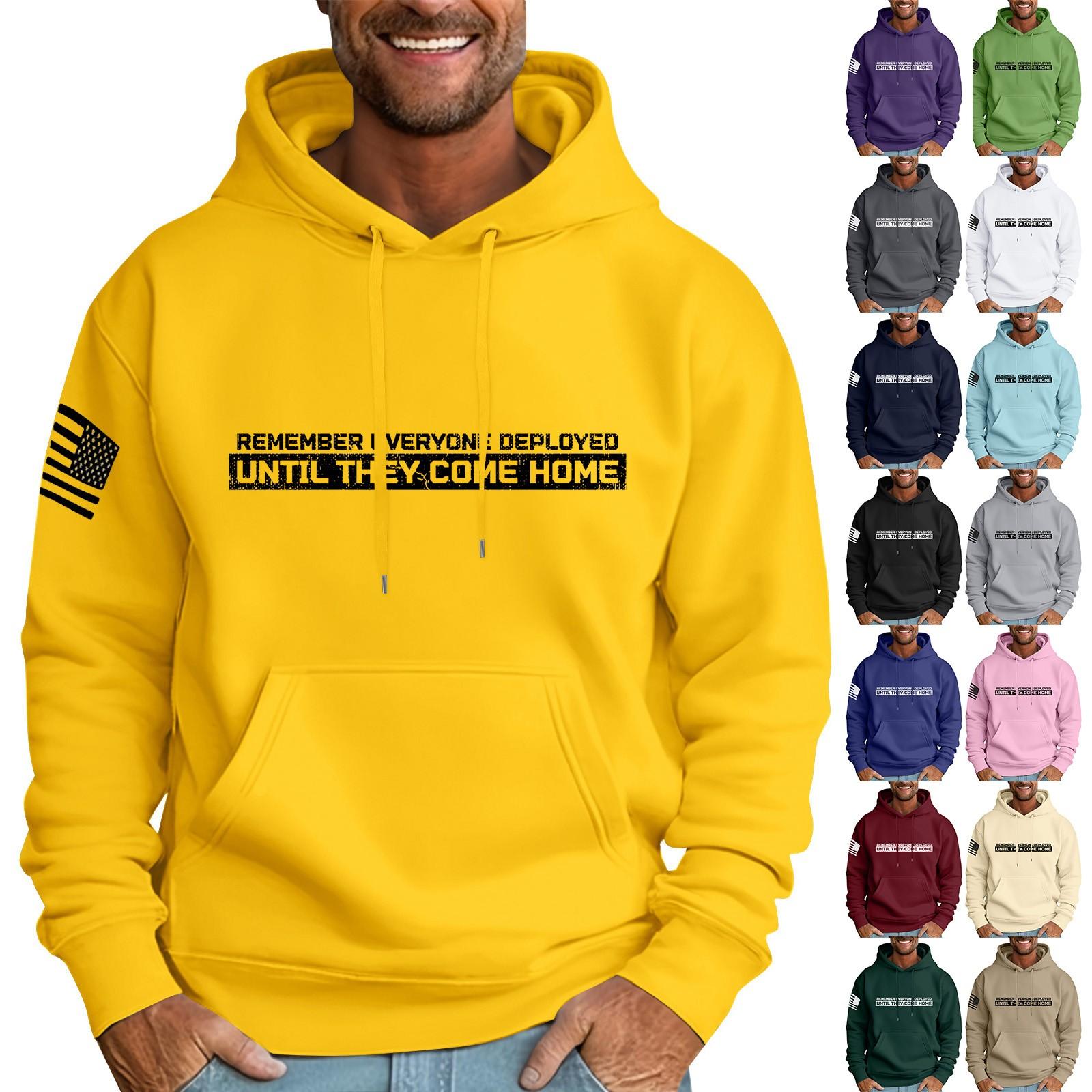 Ximalaya Heren Losse Vlag Bedrukte Capuchon Sweatshirt Heren Casual Mode Sport Sweatshirt XXXXXL