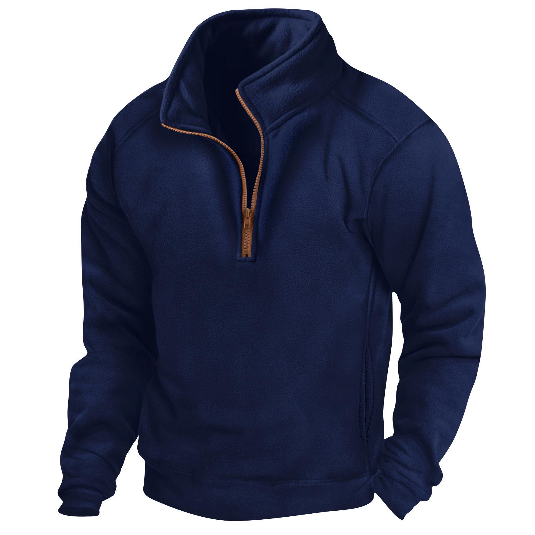 Top Men Wardrobe Tactische polo met halve rits en opstaande kraag voor heren XXXL zwart