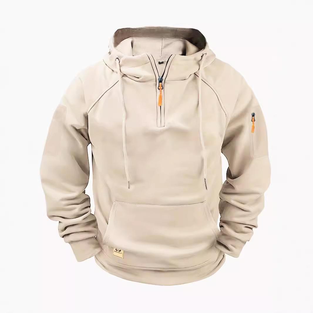 Top Men Wardrobe 2024 Heren Multi-Pocket Rits Hoodie - Lente/Herfst Casual Sport Sweatshirt M wijnrode kleur