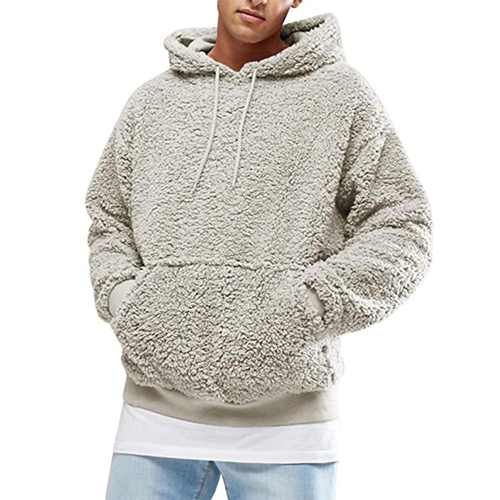 Top Men Wardrobe 2023 Europees-Amerikaanse herensweater met capuchon en bontkraag voor herfst en winter XL zwart