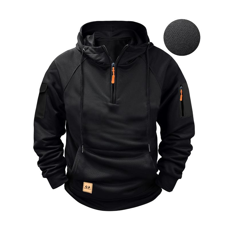 FX Men Multi Pocket Rits Fleece Capuchon Schouder Drop Casual Sweatshirt Heren Dames Plus Size Losse Pullover Mode Sweatshirt Top M donkergrijze kleur