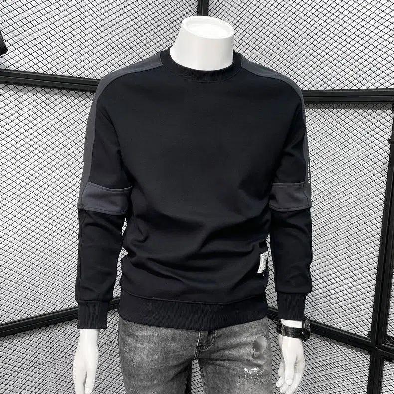 PulseTrade Heren sweatshirt met ronde hals en contrasterende kleur - Nieuwe Koreaanse stijl, herfst/wintermode, casual jas met lange mouwen 3XL