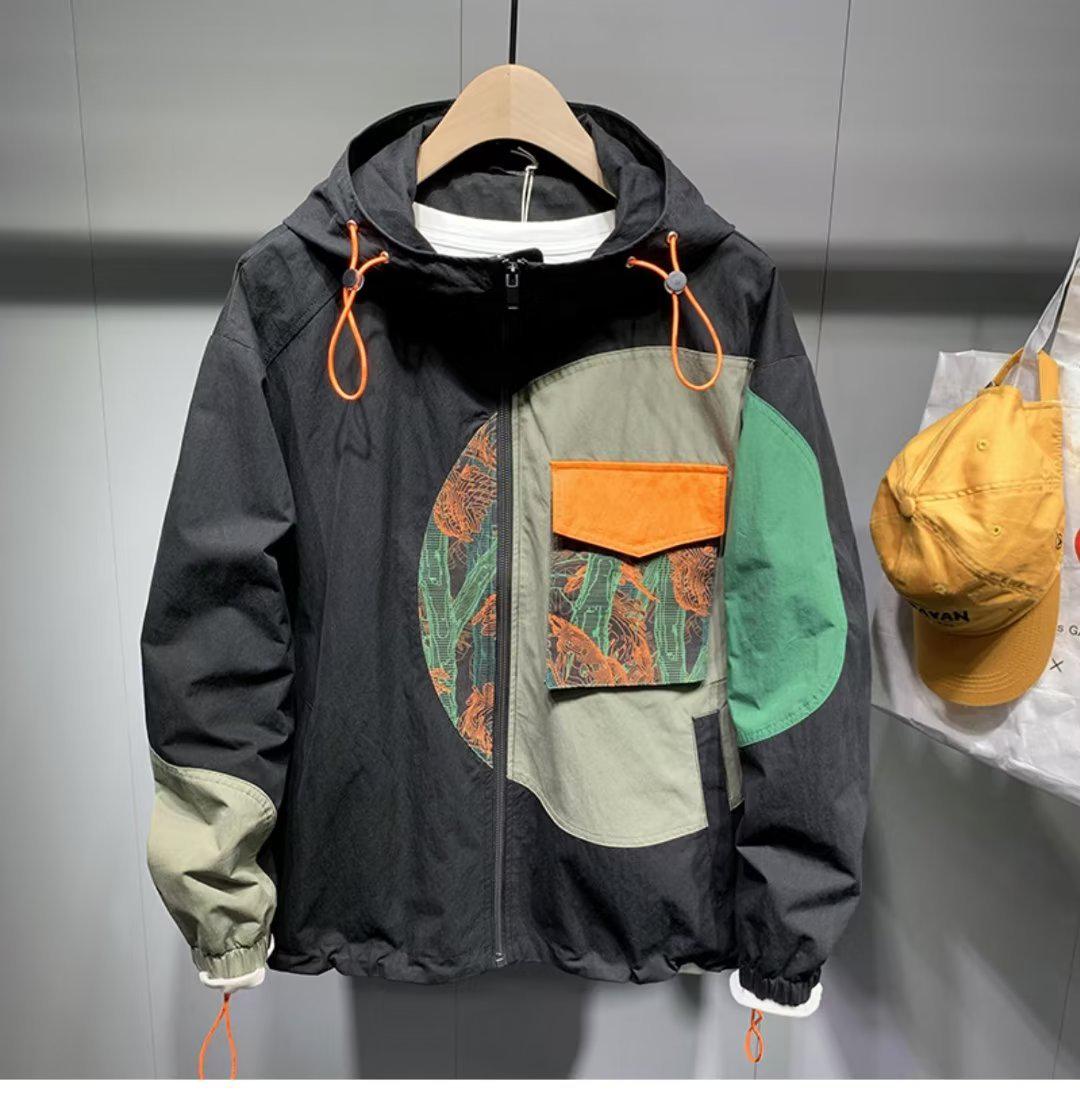 PulseTrade Trendy herenjack met capuchon: Casual losvallend, splitontwerp voor lente- en herfstmode 3XL zwart