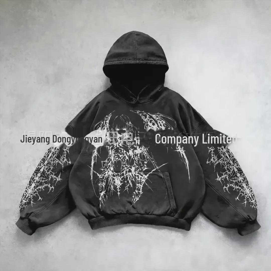 StrideBox Y2K Hip-Hop Street Style Hooded Sweater - Herfst/Wintercollectie 2024 XX-Large
