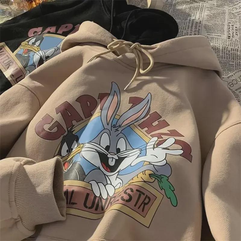 StrideBox Trendy heren hoodie met cartoonprint en capuchon voor herfst/winter L