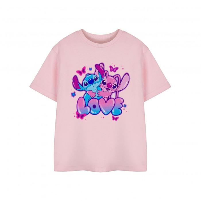 Lilo & Stitch Girls Love T-shirt met korte mouwen 11-12 roze