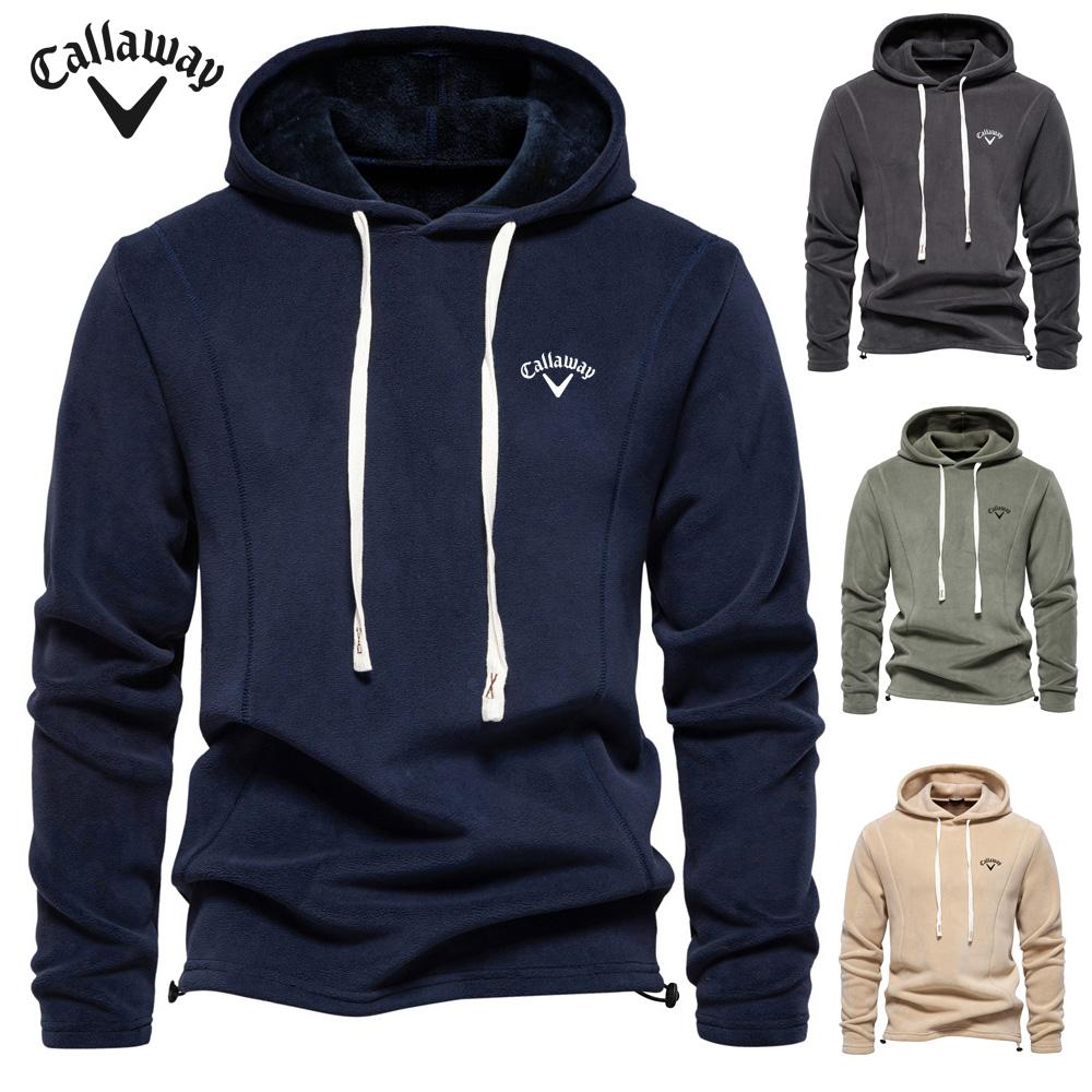 Callaway geborduurd herfst- en winter nieuw heren sweatshirt met lange mouwen en capuchon trend veelzijdige fleece warme sweatshirt S