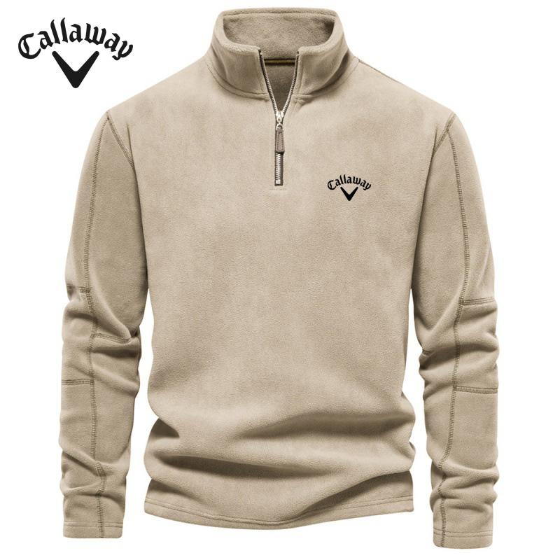 Wanglin1 Callaway Geborduurd Heren Herfst en Winter Nieuw Item Opstaande Kraag Half Rits Lange Mouw Sweatshirt Trendy Casual Fleece Top S