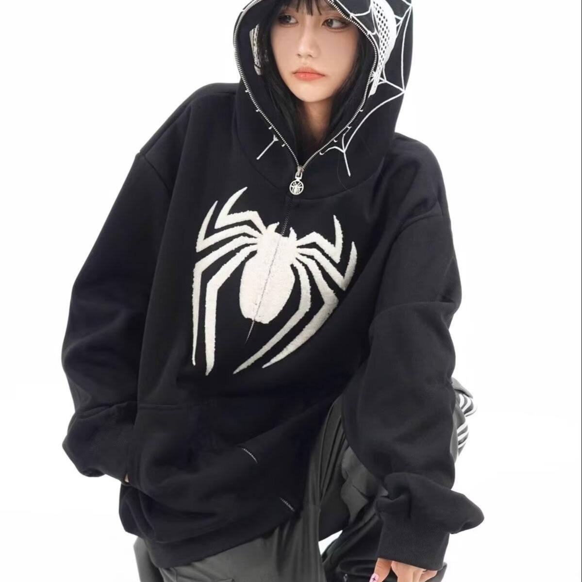StrideBox Sweatshirts met rits en capuchon voor heren en jongens: Losse pasvorm voor herfst en winter, geschikt voor het hele seizoen Extra Large zwart