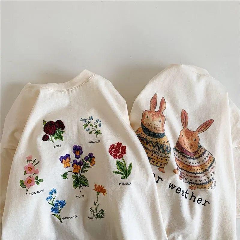 Voyex Schattige katoenen tops met korte mouwen in Koreaanse stijl voor meisjes - perfecte retro zomerkleding voor kinderen 110 cm