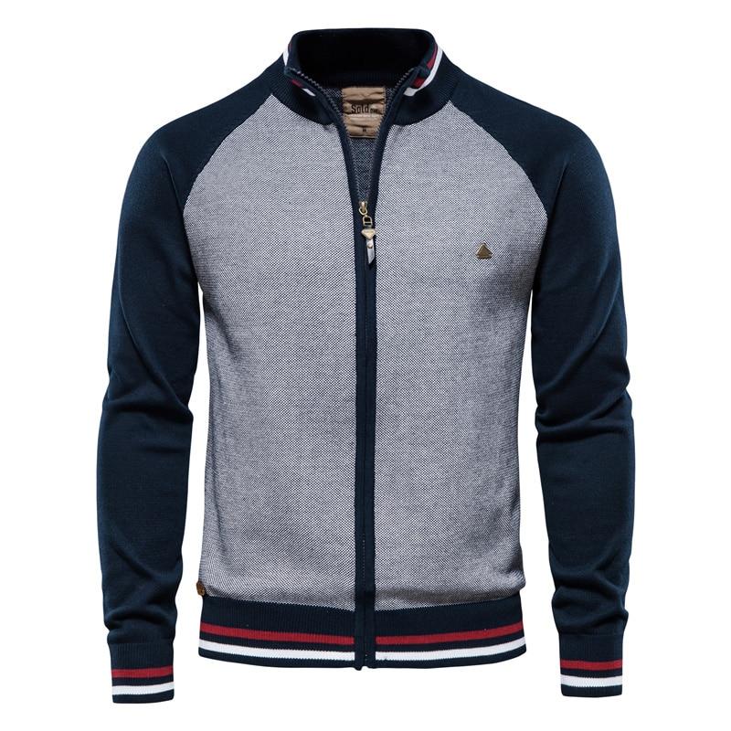 AIOPESON Men Fashion AIOPESON Katoen Rits Vest Mannen Casual Hoge Kwaliteit Trui Mannen Winter Mode Merk Vesten voor Mannen L 65-75 kg bruin