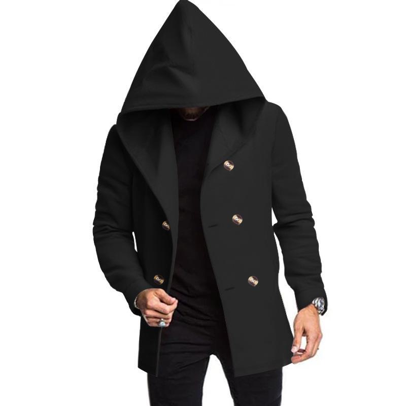 Top Men Wardrobe 2024 Heren Windjack met capuchon en middellange, slanke pasvorm - Effen kleur, casual stijl voor Europa en Amerika M blauw