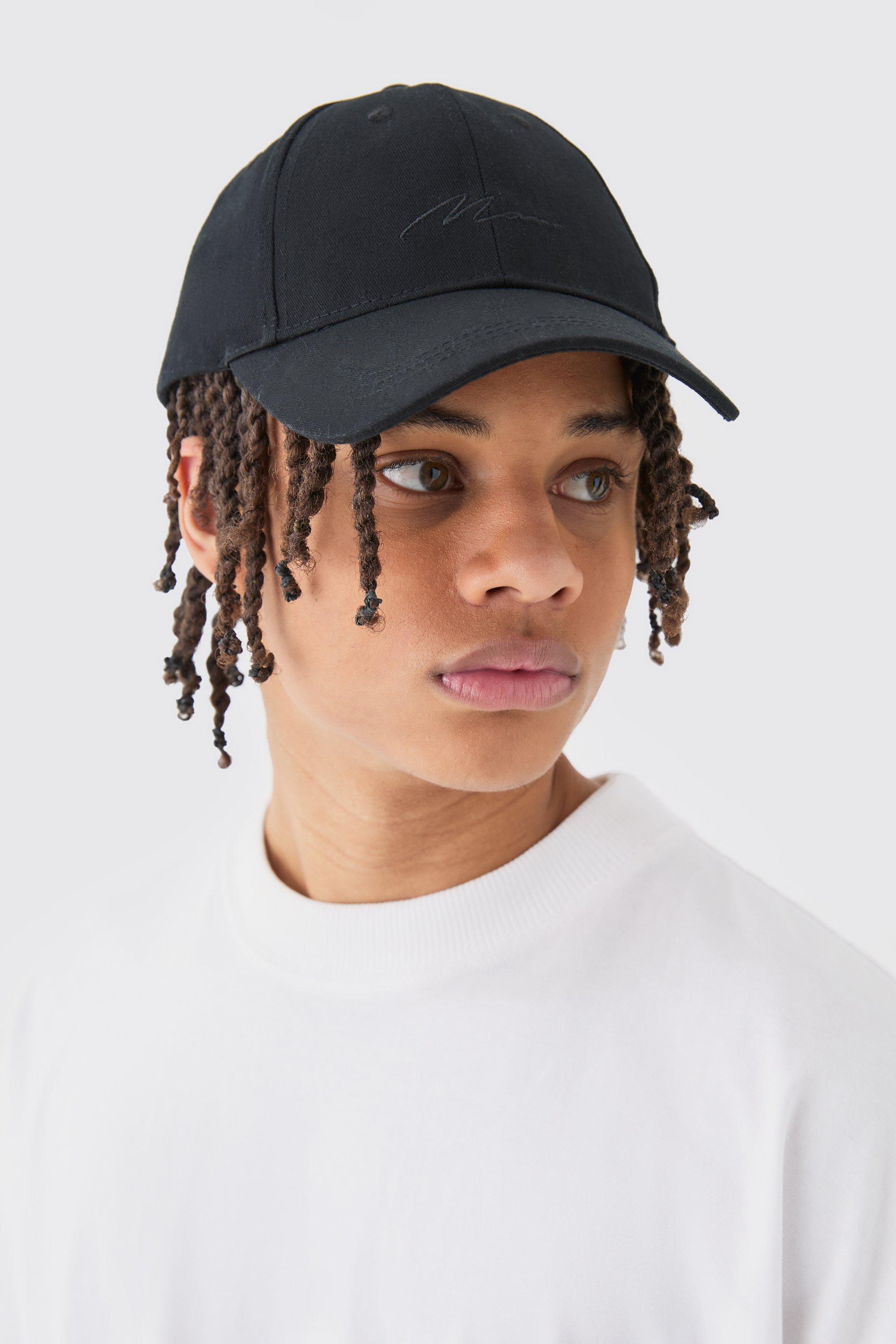 Boohoo Man Signature Basic Zwarte Baseball Pet, Black