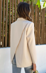 Jurkjes Open Back Oversized Blazer Beige