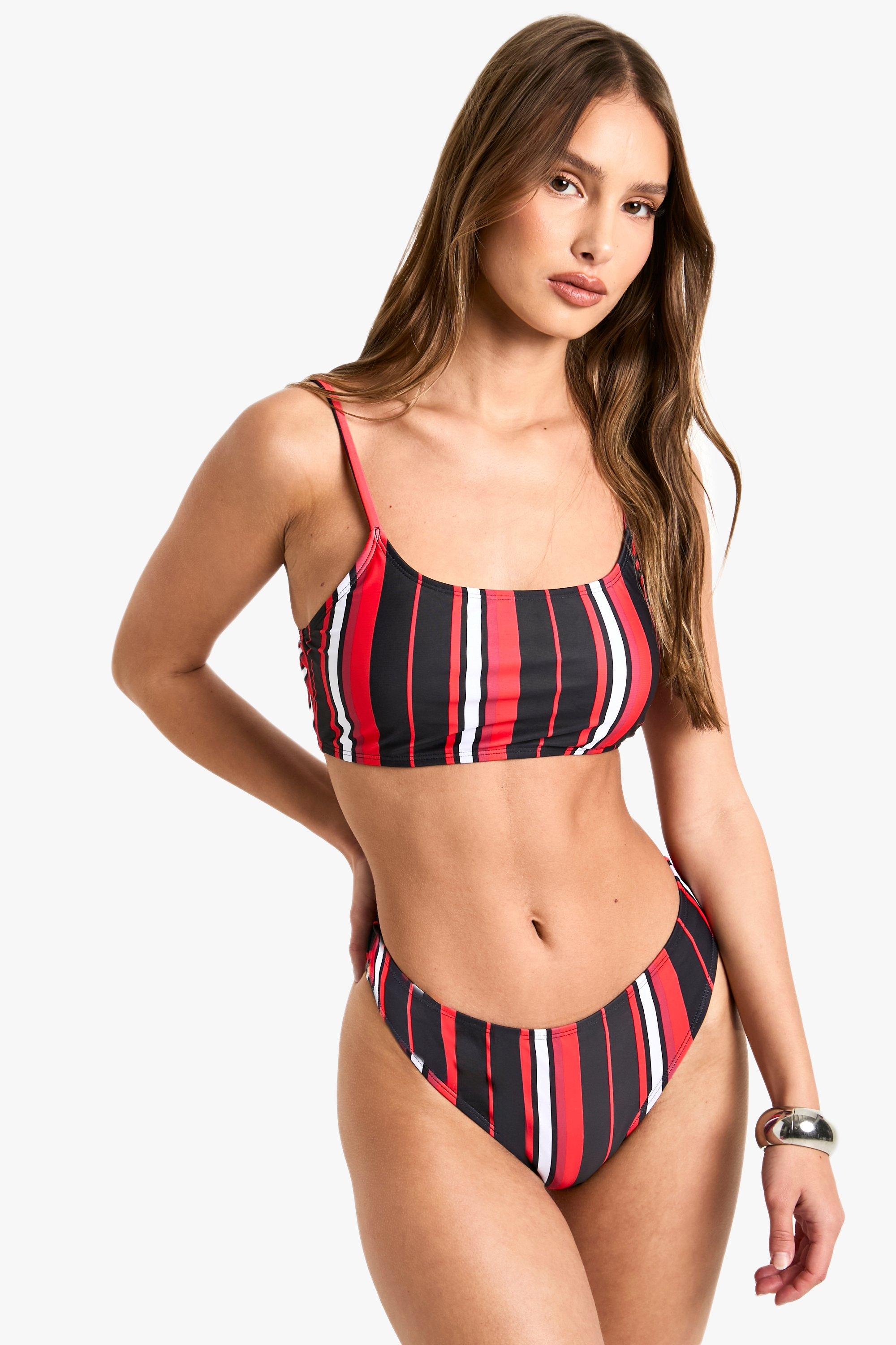 Boohoo Korte Bikini Met Contrasterende Naden, Black