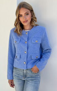 Jurkjes Heart Cardigan Jacket Kourtney Baby Blue