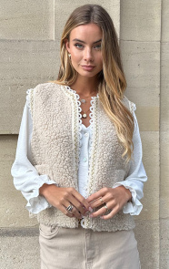 Jurkjes Gilet Pocket Teddy Lace Detail Tara