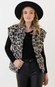 Jurkjes Leopard Gilet Samara Light Beige