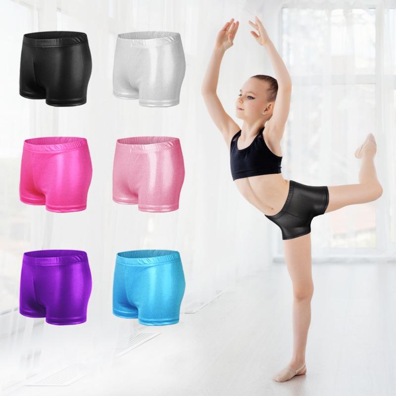 Kidsyuan Kinderen Shorts Meisjes Glanzende Hotpants Dans Gymnastiek Fitness Korte Broek voor Kinderen 160