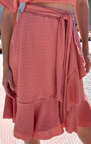 Jurkjes Ruffle Rok Smocked Ciara Koraal