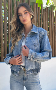 Jurkjes Denim Jacket Short Lyra Blauw